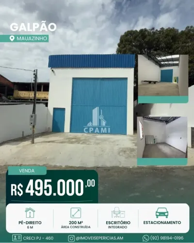 Mauazinho | Galpão Comercial com 250m² de Terreno, Escritório Integrado | VENDA