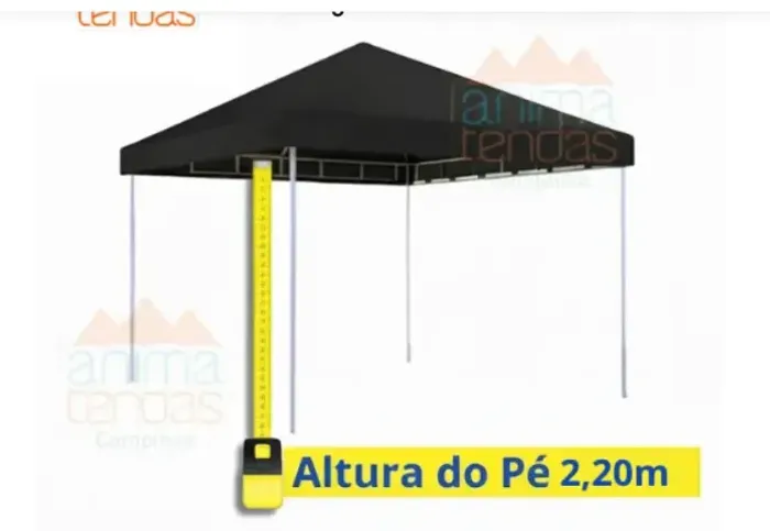 Tenda Piramidal 3x3 Preta - Usada 1 vez