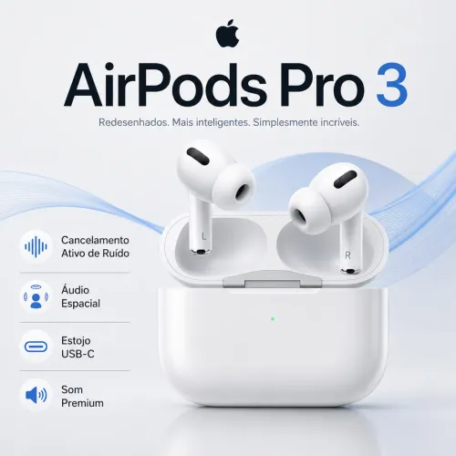 AirPods Pro 3 Apple Original com ANC - Novo Lacrado