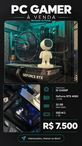 Pc gamer pichau novo montado! Pra hoje