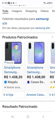 Celular Sansung A36 nono