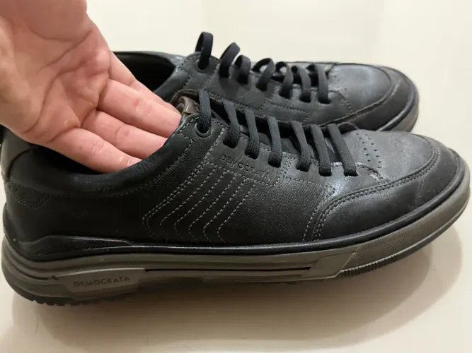 Tênis Democrata Denim Dylan Original Couro Preto Nº 41 - Novo