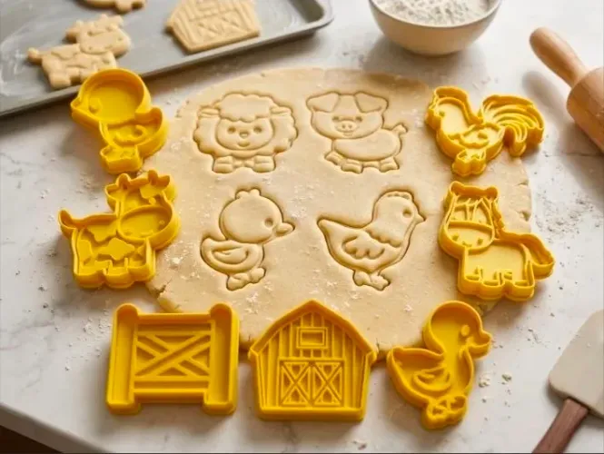 CORTADORES DE BISCOITOS MASSINHA MOLDES TEMA FAZENDINHA