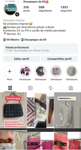 Bazar no Recreio de Roupas semi novas e novas 