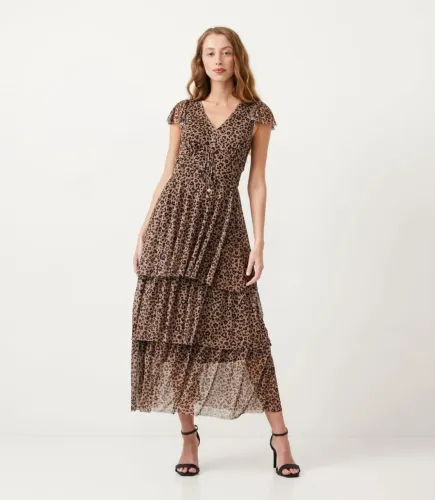 Vestido animal print oncinha, Midi, Tule - A Collection (Renner) | P | Novo c/ etiqueta