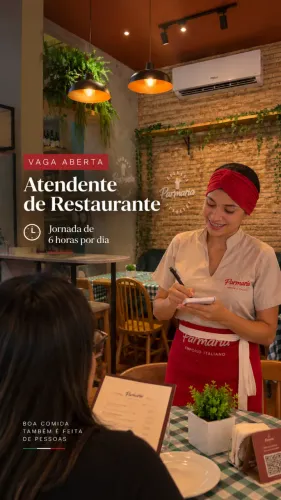 Vaga para Atendente de Restaurante
