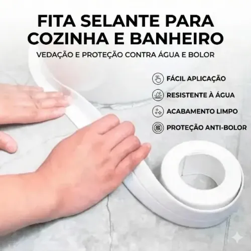 Fita Selante PVC Impermeável para Cozinha e Banheiro
