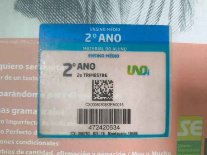Módulos para 2° ano do ensino médio editora UNO santillana