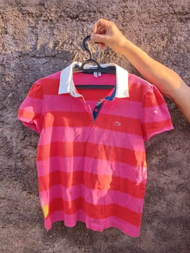 camiseta feminina lacoste pequena