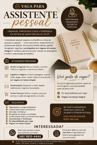 Vaga para Assistente Pessoal