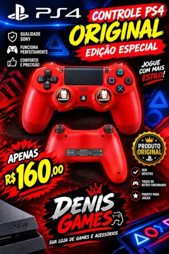 Controle original ps4 vermelho