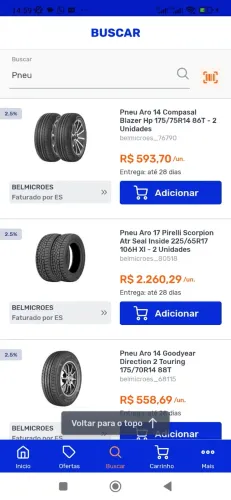 Compre pneus para os clientes da sua loja