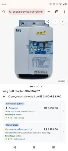 Chave de partida soft starter SSW07