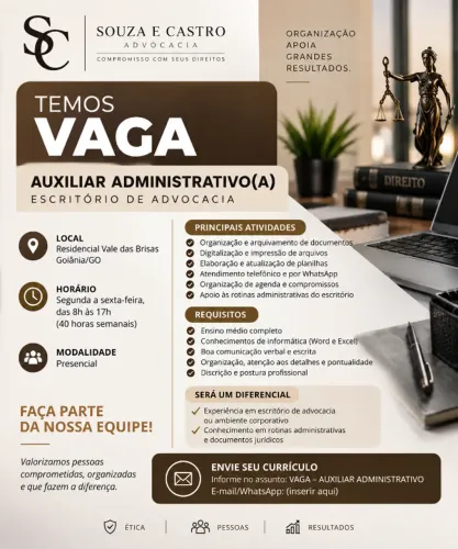 VAGA - AUXILIAR ADMINISTRATIVO(A)
