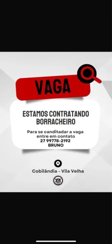 Vaga na borracharia da loja de rodas