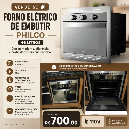 Forno embutir 48 litros