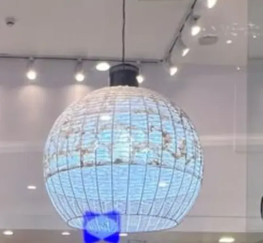 LUMINÁRIA GLOBO MUNDO SUSPENSA - DESIGNER SOFISTIVADO COM ARTE DE CAFÉ 