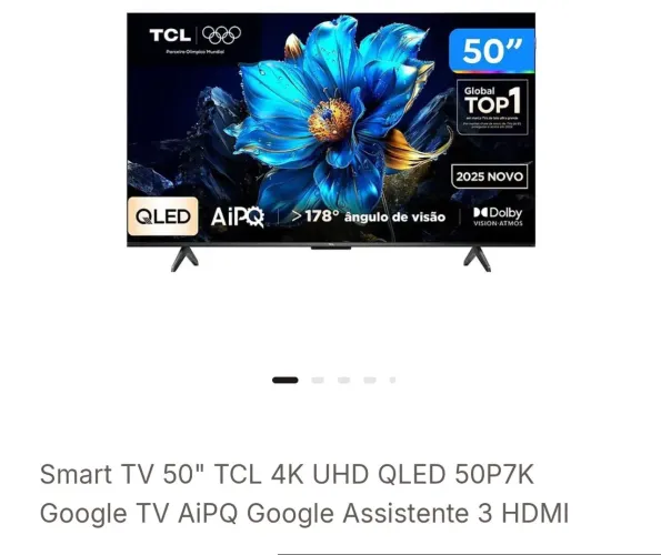 Tv TCL qled 50 polegadas nova lacrada