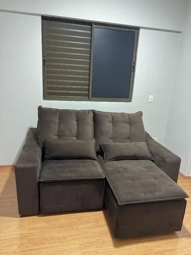 Sofá Retrátil e Reclinável 2 Lugares 1,84m Marrom - Muito Conservado