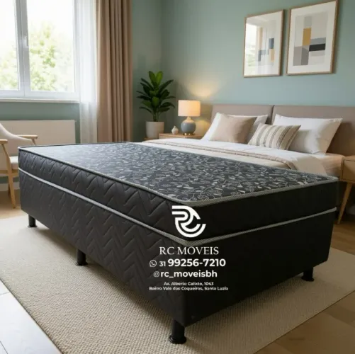 Cama Box Solteiro Acoplado D33 88x1,88 Floral Avelã Luxo