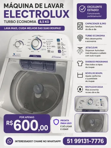 Máquina de lavar 8,5kg