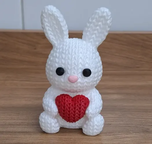 coelhinho com coração em 3 d