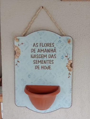 Placa floreira decorativa