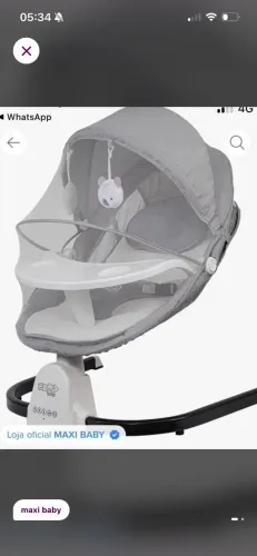 Cadeira de balanço para bebê novo na caixa