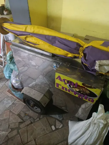 Carrinho de açaí inox completo