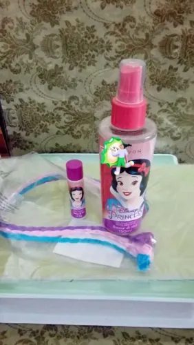 Kit Colônia branca de neve+3 tic tac colorido+brilho labial sabor maçã