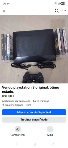Playststion 3,sony, modelo CECH4011B, com controle, cabos, 6 jogos, funciona perfeito.