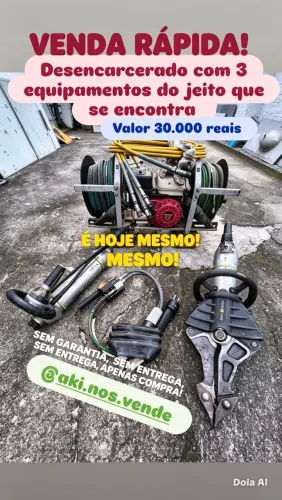 Desencarcerado com 3 equipamentos uso pra socorros