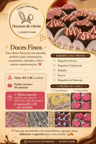 ? Trufas Gourmet Artesanais - Doces Finos para Eventos