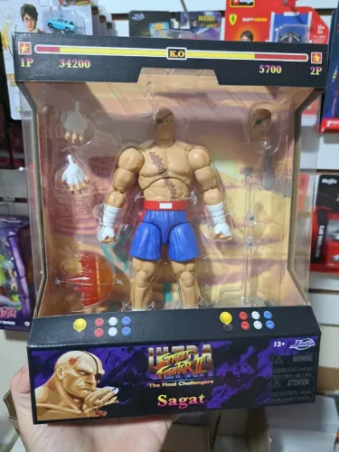 Action Figure Boneco Sagat Street Fighter II Ultra 20 Cm Articulado Jada Toys Lacrado