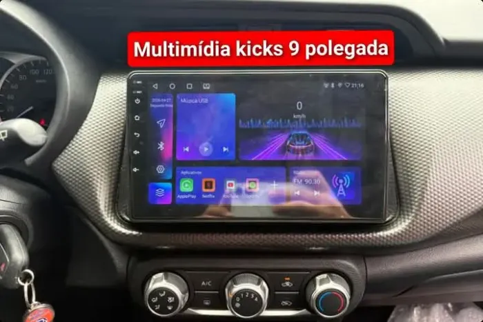 Multimídia kicks 9 polegada Android 3ram 32g carplay YouTube wifi Waze Netflix bluetooth 