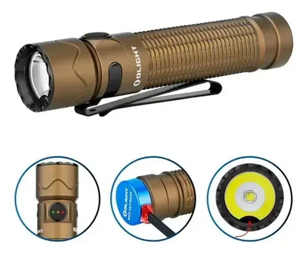 Lanterna Olight Warrior Mini 2 Cor da lanterna Desert tan Cor da luz Led Branco
