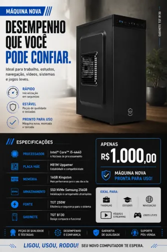 CPU I5 16GB e NVME 256GB (NOVO)