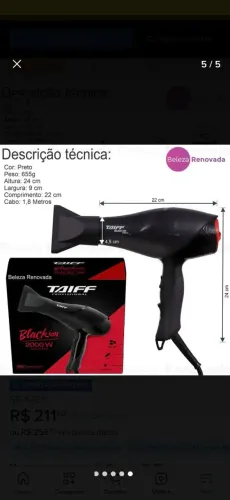 Secador de cabelo 