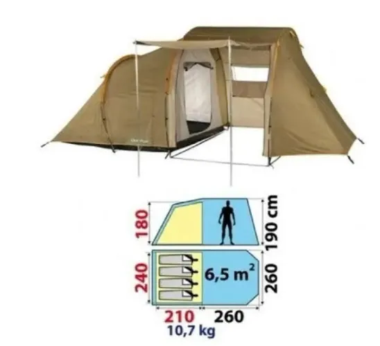 Barraca de camping 5 lugares com varanda com kit de cozinha camping completo