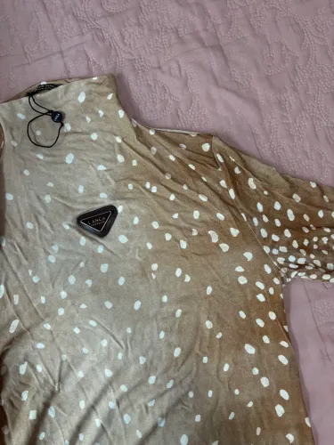 Blusa Lança Perfume Original Bege Poá Manga