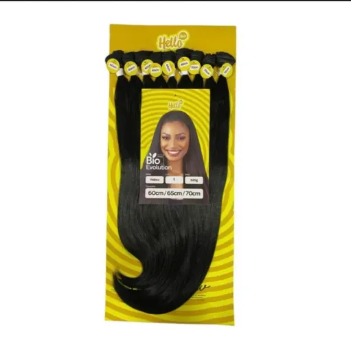Fibra lisa Bioevolution Hello Hair ? Cor 1 | 9 telas | 60/65/70cm. Chame no privado!