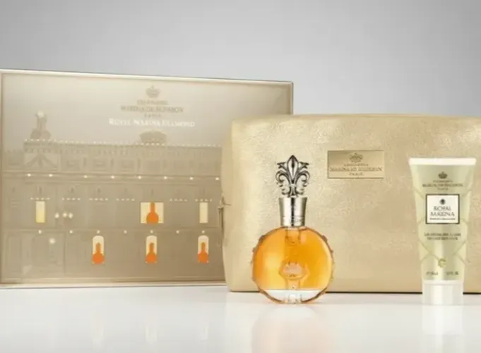 Perfume Marina de Bourbon Royal Diamond 100ml Kit Com Necessaire e Locao Corporal Novo Fem