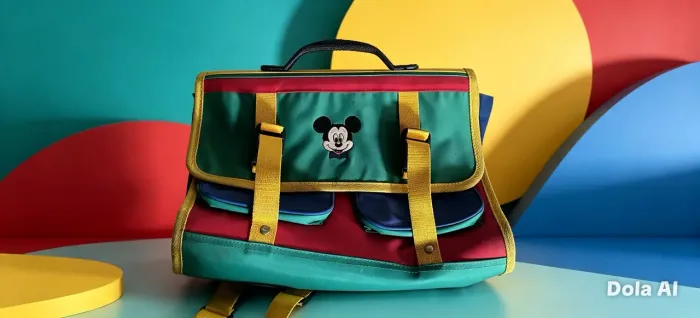 Bolsa escolar do Mickey retangular Vintage bom estado 