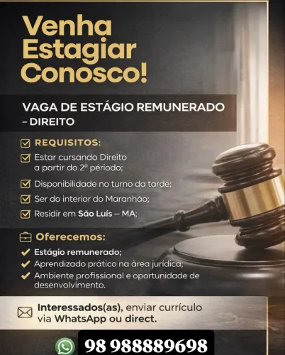 Oportunidade de estágio direito