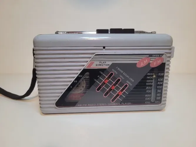 Walkman Vintage Silver Point Azul Funcionando