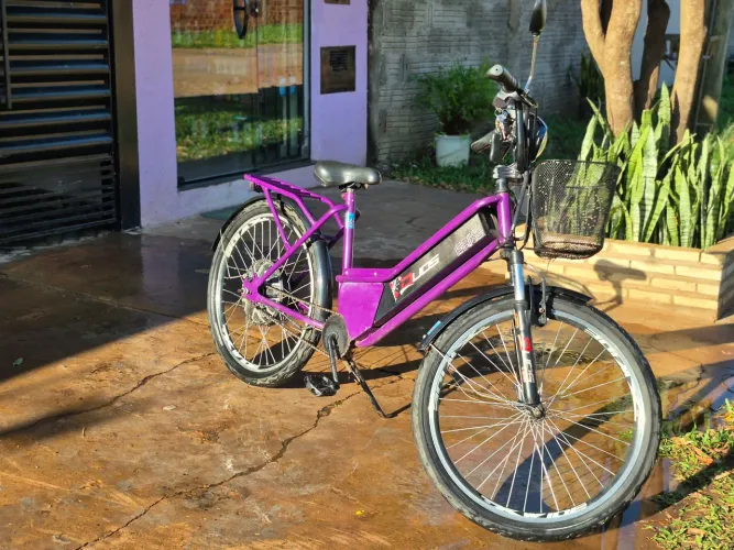 Bicicleta Elétrica - Única Dona - E GREFFE SPORT ROXA
