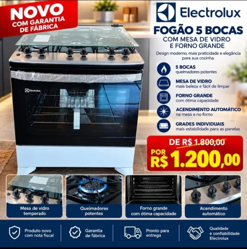 Fogão novo Eletrolux
