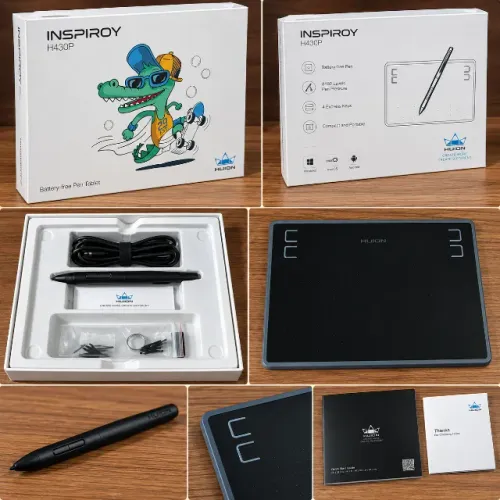 Mesa Digitalizadora Huion Inspiroy H430P Nova + Caneta e Caixa