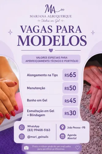 Vagas Para Modelos de Unha em Gel