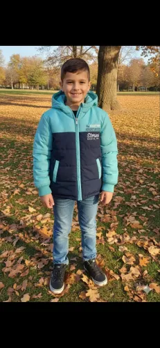 Casaco novo inverno  infantil menino nylon verde kyly com gorro TAM 4